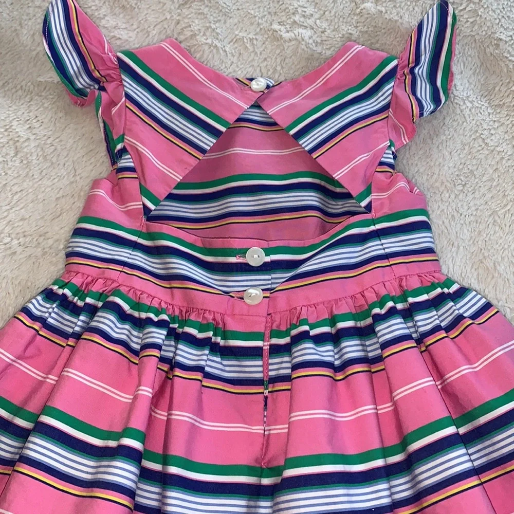 Ralph Lauren Pink Striped Dress 24M 💖EUC Gorgeous